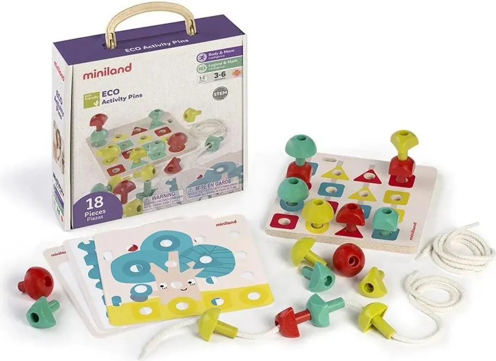 Pins Écologiques Éducatifs Multicolores Miniland pour Activité de Groupe