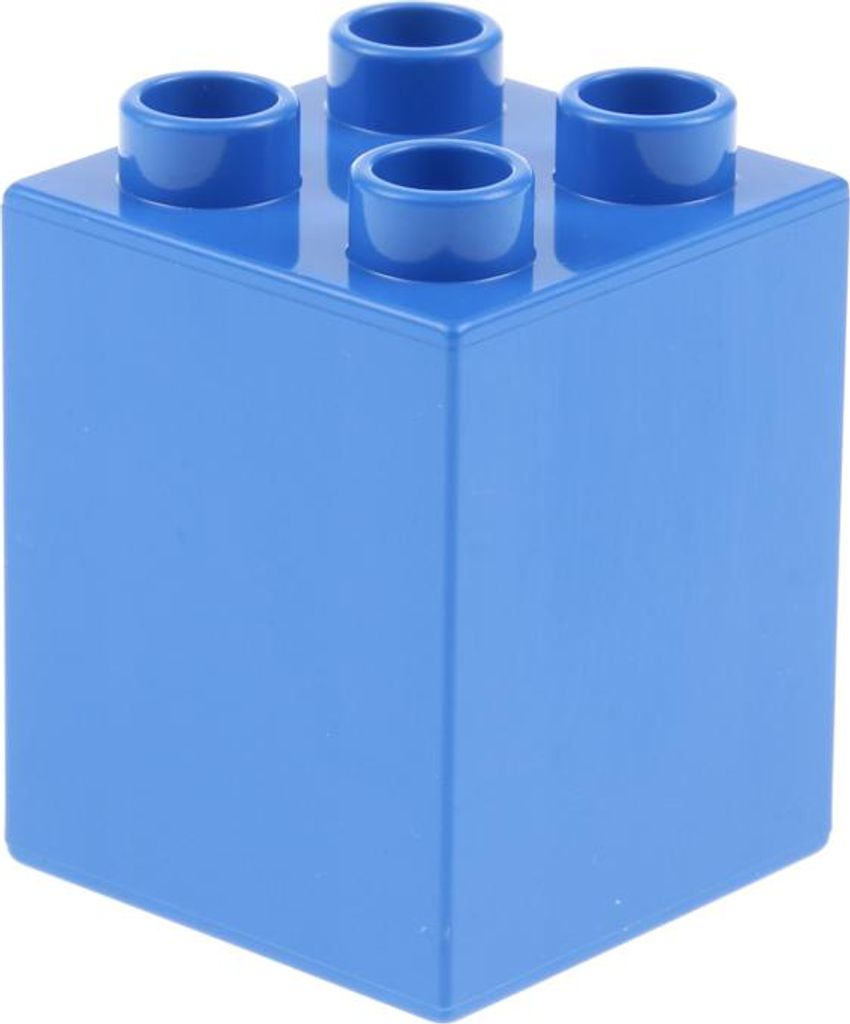 1x Lego Duplo Motiv Stein 2x2x2 blau bedruckt Buchstabe P Produktbild 