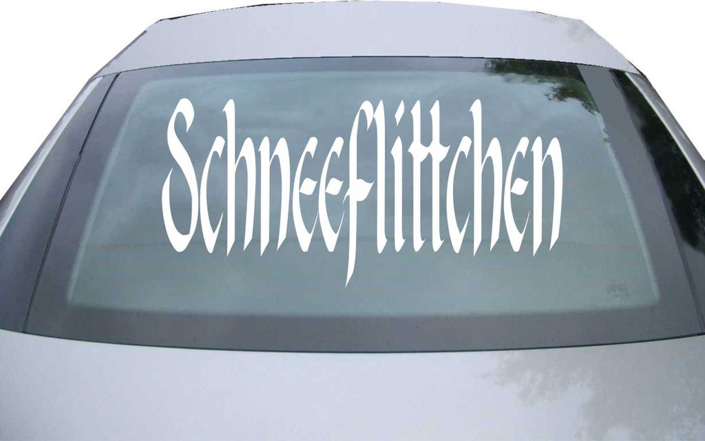 Indigos UG - Aufkleber Heckscheibe & Motorklappe DE6235 - weiß - 600x285 mm - schneeflittchen - Auto Scheiben Fenster Heckklappe Tuning Racing JDM...