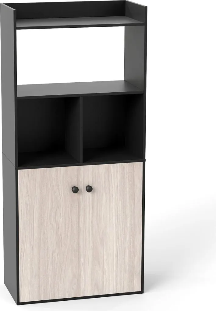 Étagère noire à 3 niveaux et armoire : rangez enfin tout votre désordre