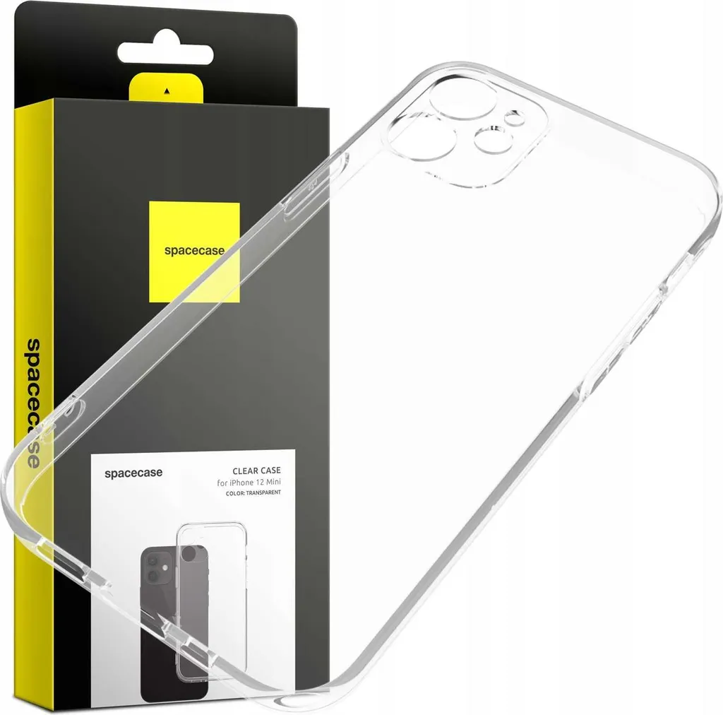 Coque silicone SPACECASE Clear Case pour iPhone 12 Mini Transparent