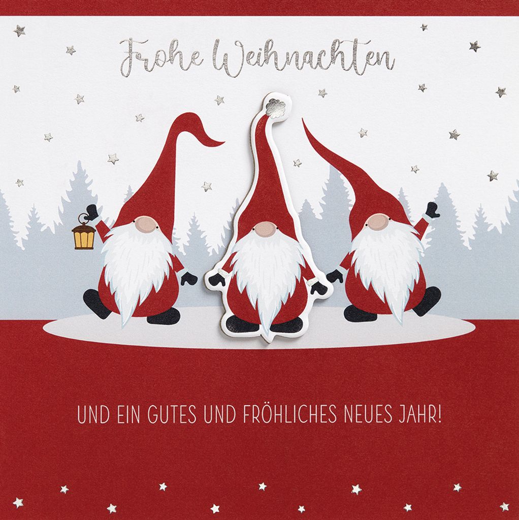 Weihnachten - Feelings Collection - Glückwunschkarte 15,5x15,5 cm mit Briefumschlag - Wichtel