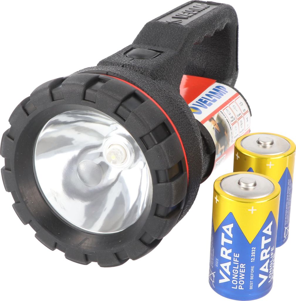 LED Handleuchte FARO RUBBER mit bis zu 35 Lumen, 0,5W aus natürlichem Kautschuk, inklusive 2 Stück Mono D Batterien