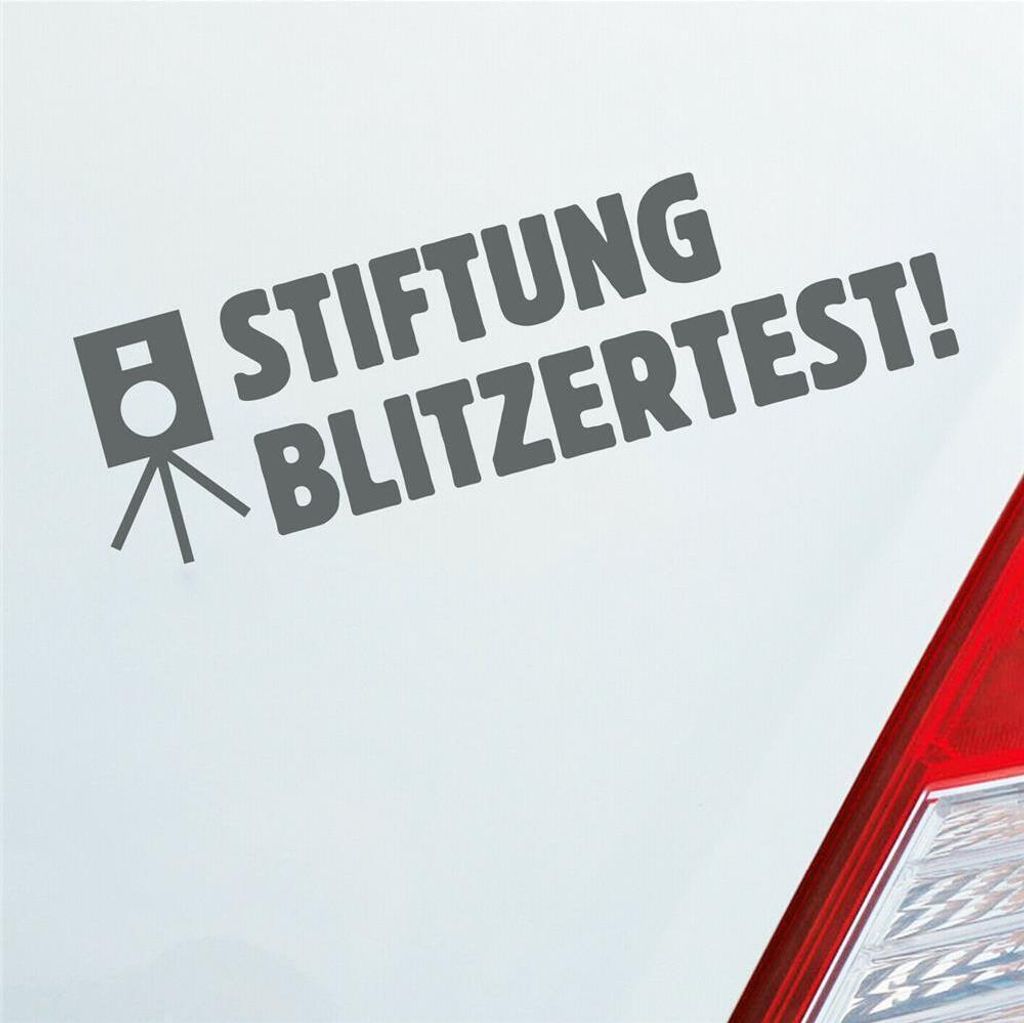Auto Aufkleber Stiftung test  Tester 19x5 cm Grau Sticker Produktbild 