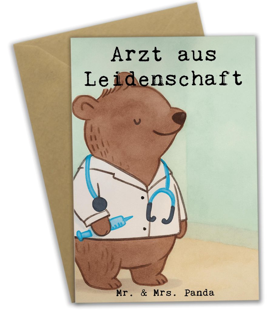 Mr. & Mrs. Panda Motivkarte Arzt Leidenschaft Design - Weiß - Geschenk, Arztpraxis, firmungskarte, Grußkarte, weihnachtskarten, osterkarte, Dokto...