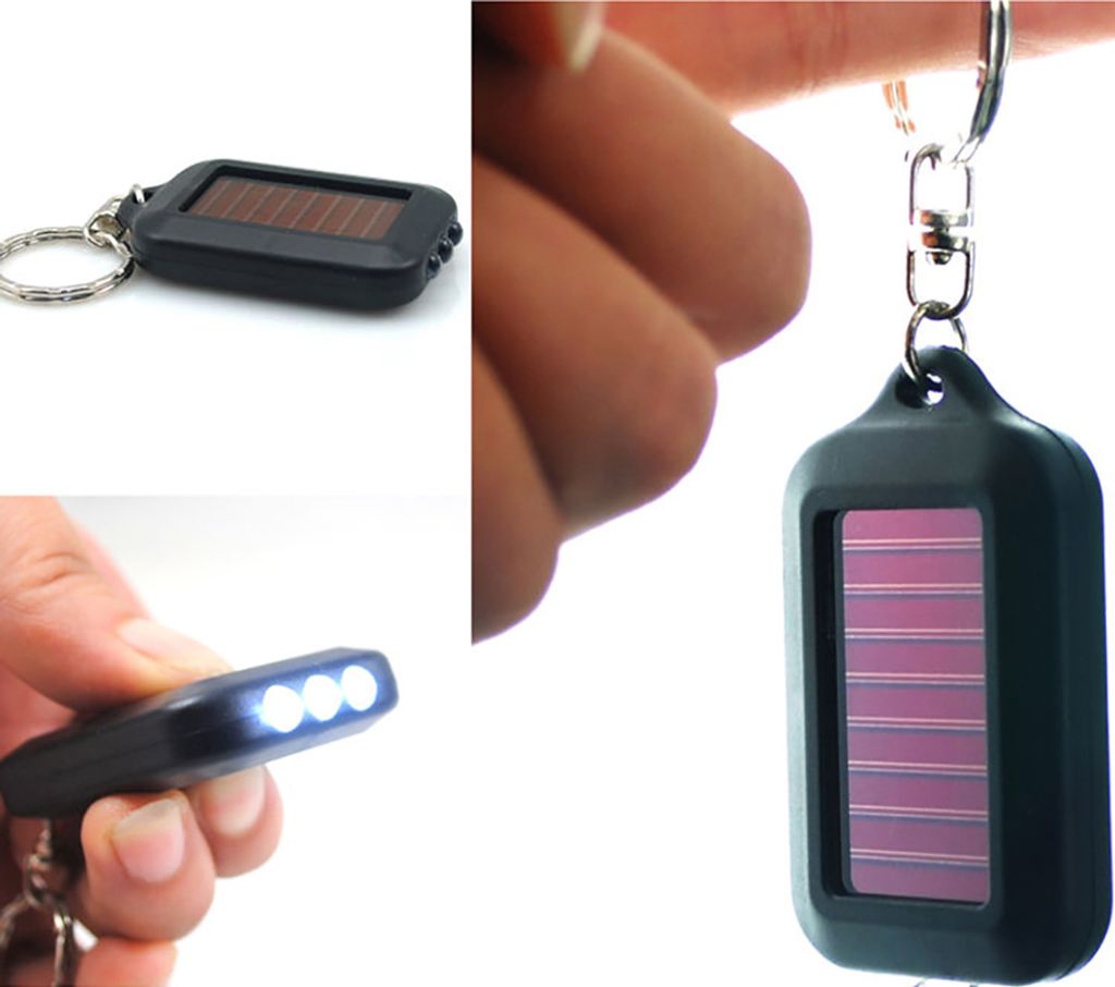 Tragbare Mini-Solar-Power-3-LED-Licht-Lampe, Schlüsselanhänger, Taschenlampe, Schlüsselanhänger