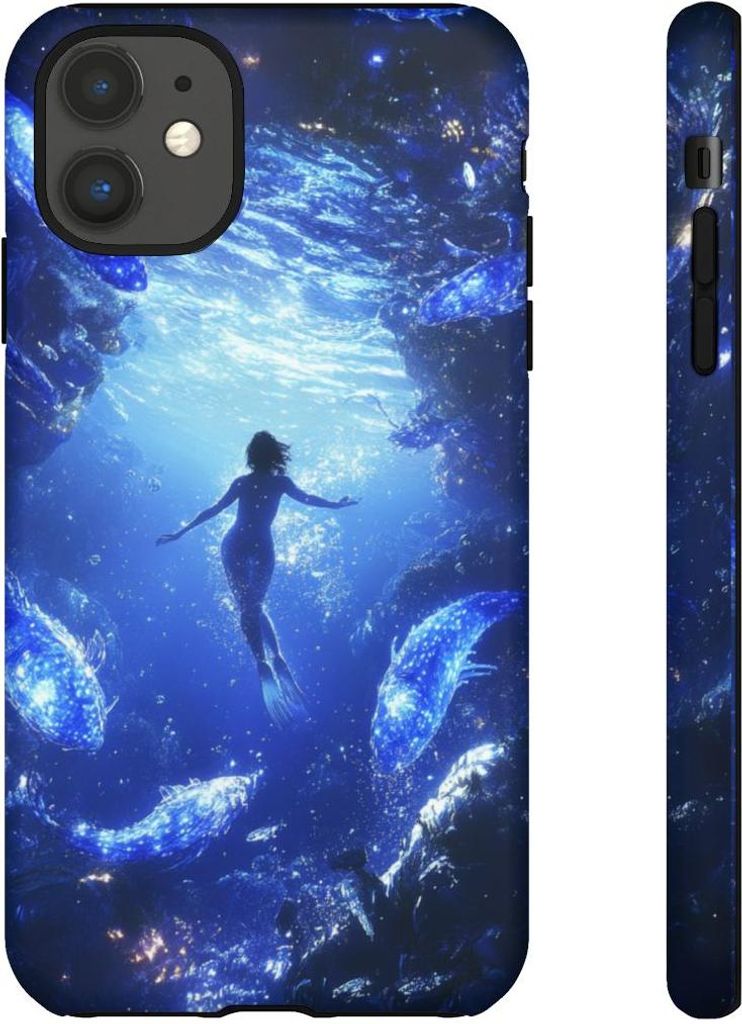 Mystische Unterwasserwelt mit leuchtenden Fischen – Hülle Kompatibel mit iPhone 11