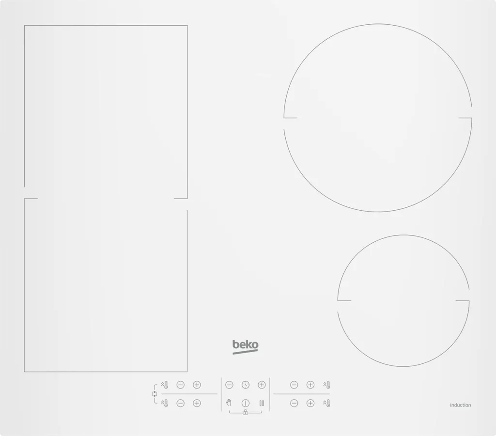 Plaque de cuisson induction 60cm Beko HII64200FMTW pour cuisine familiale