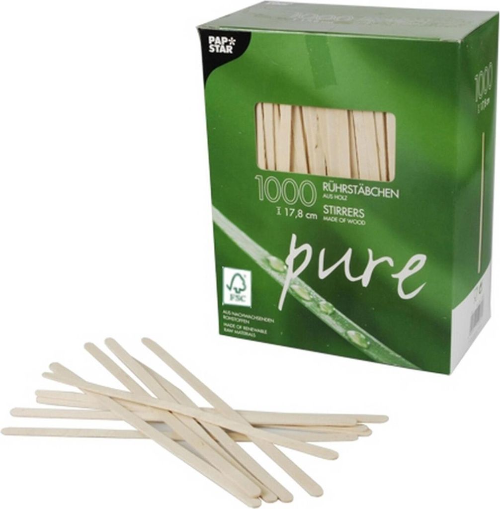 PAPSTAR Rührstäbchen aus -em Holz, 17,8 cm "pure" | Produktbild 
