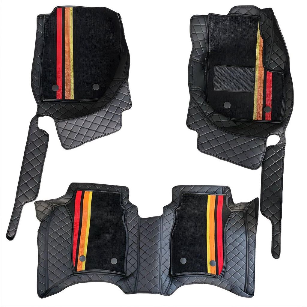 Auto Fußmatten Set für Hatchback 2013–2022 – Kunstleder Schwarz, 3D Vollabdeckung, Doppelschicht, Antirutsch, Wasserdicht