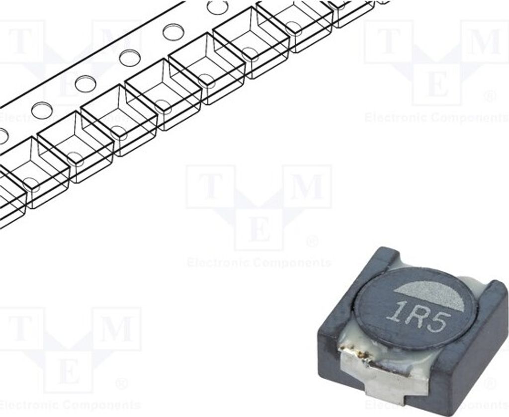 1x Drossel: Ferrit 6,1A 1,5uH ±30% SMD 8mΩ Serie: RLF RLF7030T-1R5N6R1 SMD-Leistu