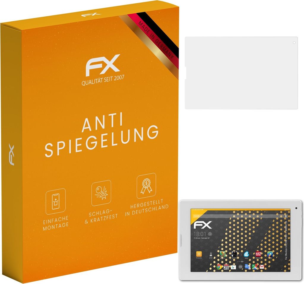 atFoliX FX-Antireflex 2x Schutzfolie kompatibel mit Medion LIFETAB P8911 (MD99118) Displayfolie
