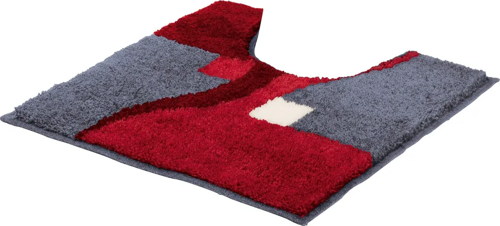 Tapis de toilettes antidérapant Athener pour sol chauffant, rouge