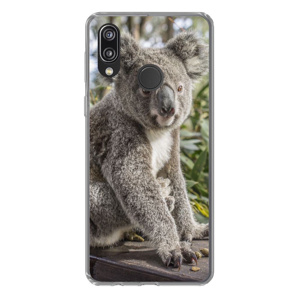 MuchoWow Handyhülle Schutzhülle Hülle für Huawei P20 Lite (2020) Koala - Holz - Pflanzen - Kinder - Jungen - Mädchen Silikon Softcase Handy ...