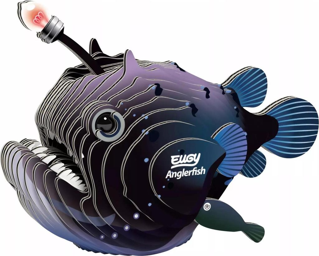 Eugy 3D Puzzle Karton Anglerfisch - nachhaltiges Spielzeug Tiere