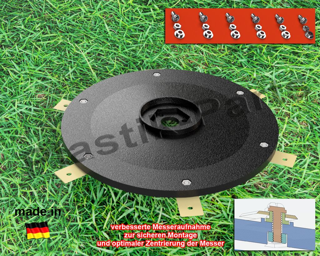 Messerscheibe 6 Klingen Messerteller für Husqvarna G1 G2 210C 220AC 230ACY R160 inkl. 6 Messer
