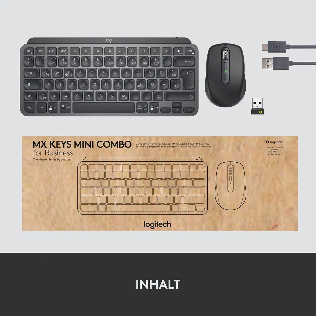 Clavier et souris Logitech MX Keys Mini Combo graphite sans fil azerty - 14