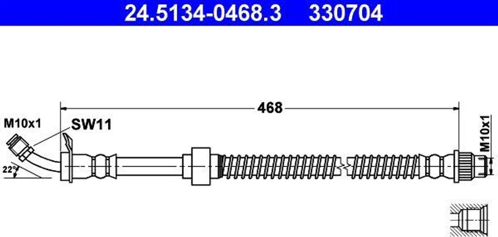 ATE 24.5134-0468.3 Flexible de frein OE 4620100QAD pour Master et Movano