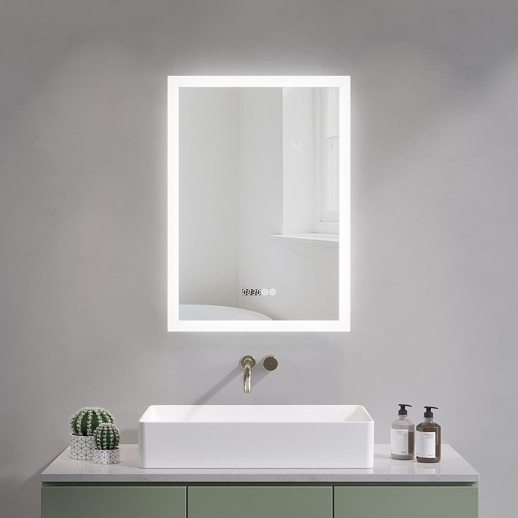 50x70 cm Badspiegel mit Beleuchtung polierte Kante LED 4 mm Produktbild 