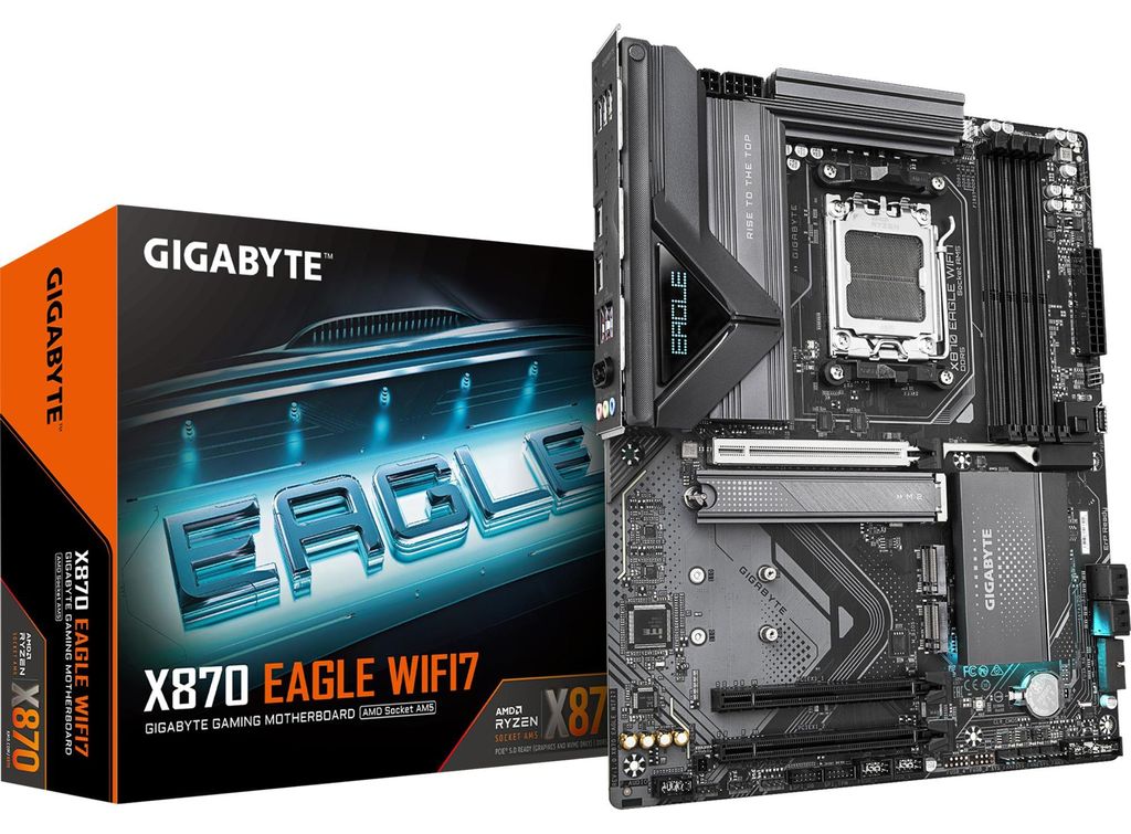 GIGABYTE X870 EAGLE WIFI7 Mainboard - Unterstützt AMD Ryzen Produktbild 