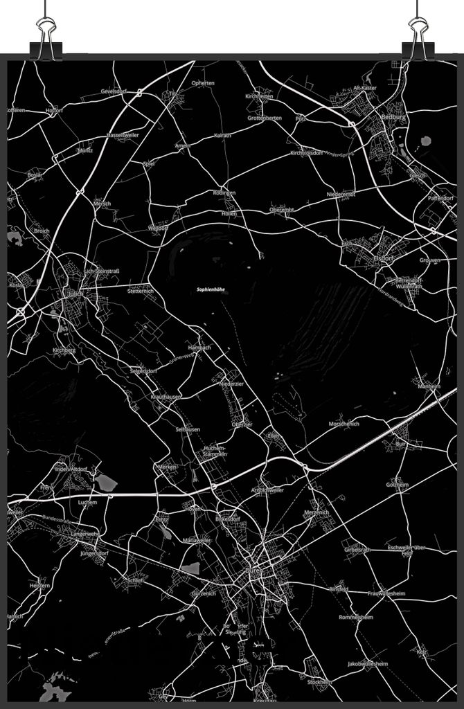Mr. & Mrs. Panda Bild Niederzier DIN A5 - Geschenk, Plakat, wanddeko, Kunstdruck, Stadt Dorf Karte Landkarte Map Stadtplan, drucke, Wandbild