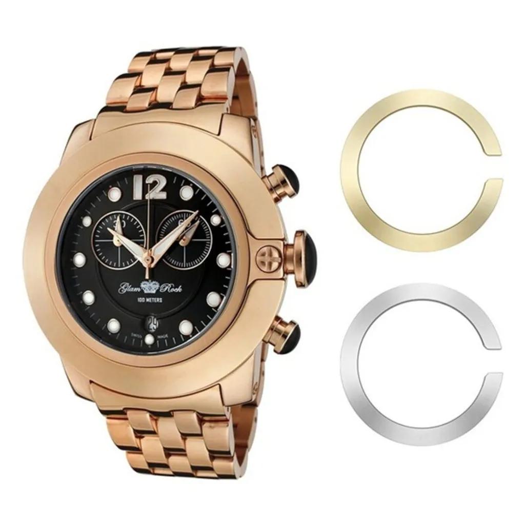 Glam Rock GR32156 Orologio Donna 44MM | Cronografo Oro Rosa e Acciaio