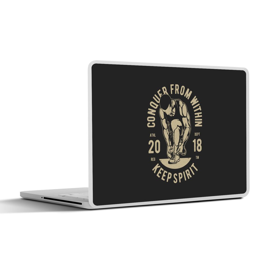 MuchoWow Laptop Aufkleber Sticker Cover Sport - Zitate - Jahrgang 32.5x23.5 cm - Sticker für Laptop - Selbstklebend