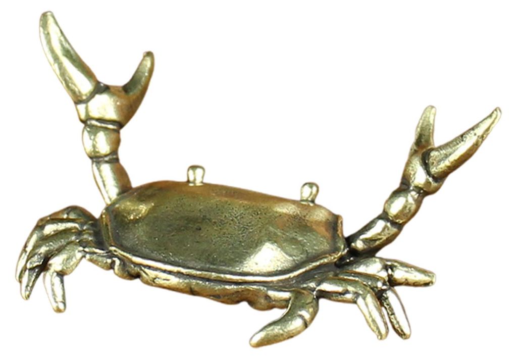 Stiftehalter aus Messing in Form einer Gewichtheberkrabbe, künstliche Krabbe, Schreinständer, Stiftehalter für Zuhause, Büro, Schreibtisch, Fen...
