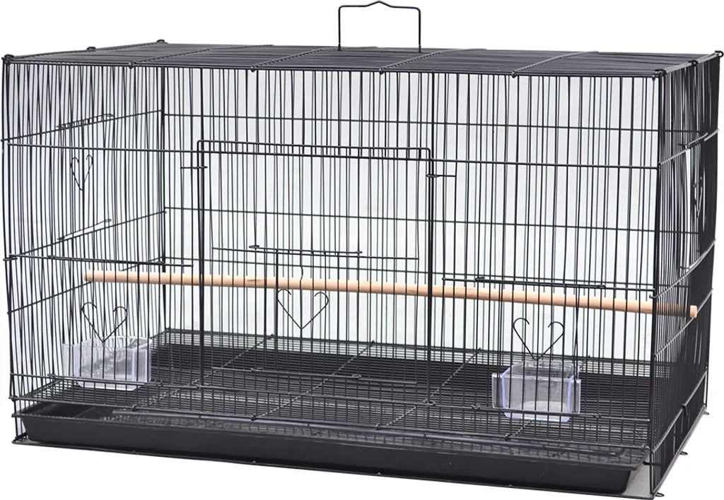 Cage oiseaux pour salon 75.5x45x45cm - Idéal pour duo de perruches