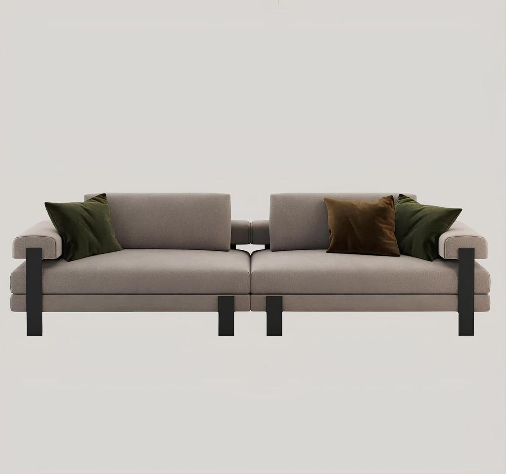 Sofa 2 Sitzer Textil Holz Modern Sofa Polster Couch Design Produktbild 