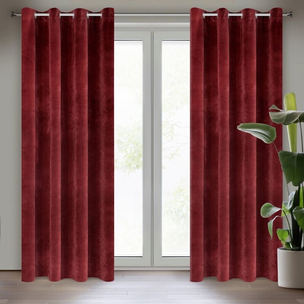 Vorhang RIA dunkeldunkelrot 140x250 cm Ösen 10