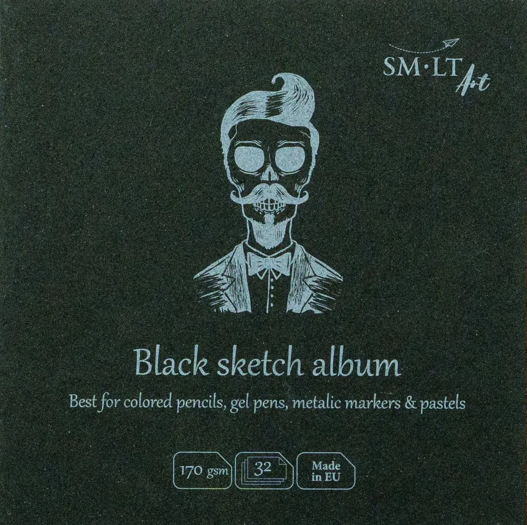Carnet Papier Noir Épais 170g SMLT Carré 14 cm 32 Feuilles Qualité Pro