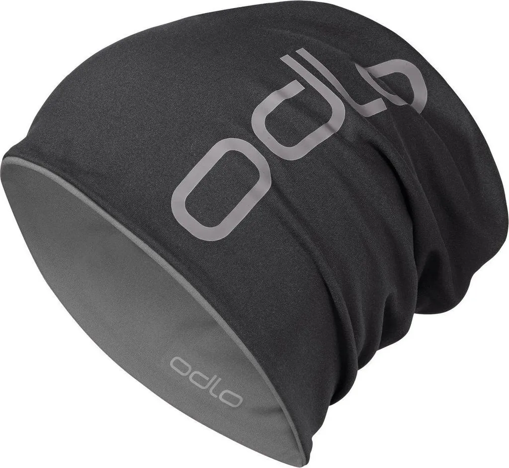 Bonnet Odlo REVERSIBLE bicolore chaud et respirant noir et gris anthracite