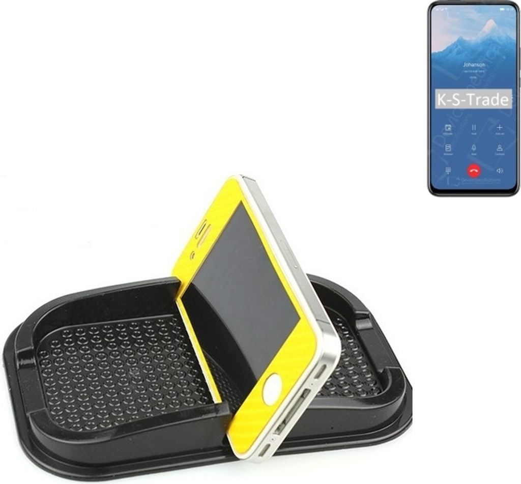 K-S-Trade Auto Anti Rutsch Matte Smartphone-Halter kompatibel mit Huawei Y9 Prime 2019 Haft Pad Armaturenbrett Handy-Halterung Silikon