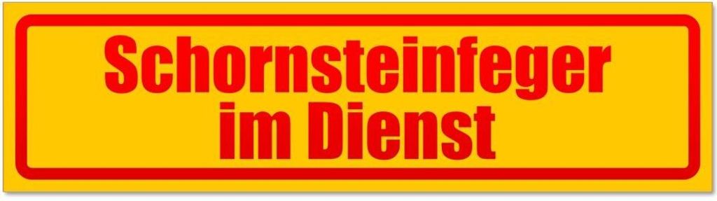 Kiwistar - Autoaufkleber - Rot - 45 x 12 cm - Schornsteinfeger im Dienst invertiert - Hinweis Aufkleber Sticker für Auto, Kfz, Fahrrad, PKW, LKW
