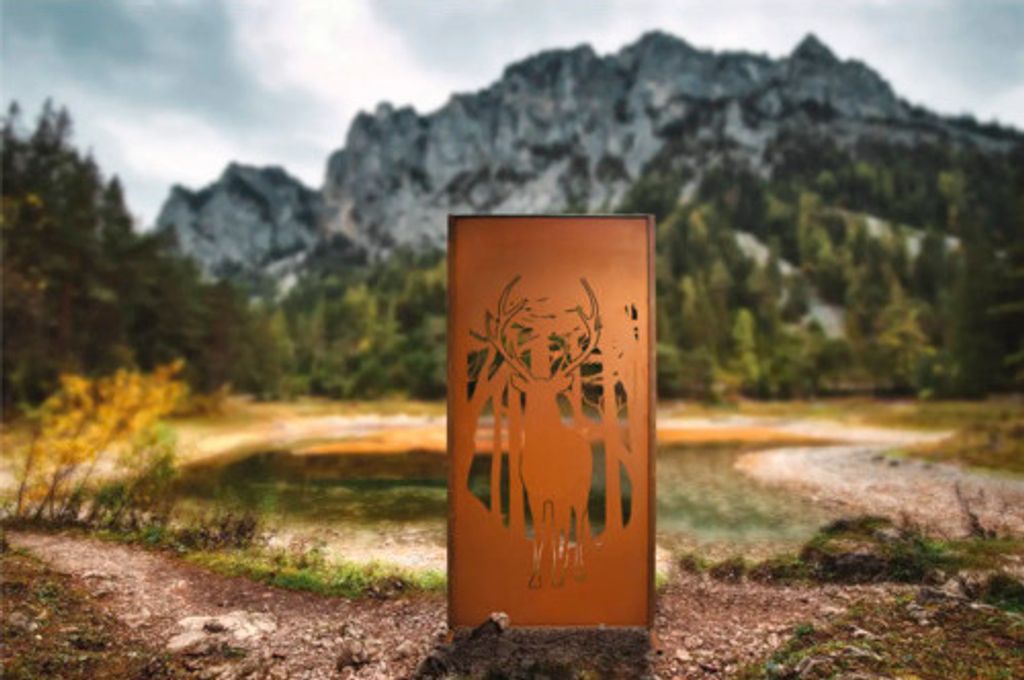 Sichtschutzwand Wald 100 x 200 cm rost