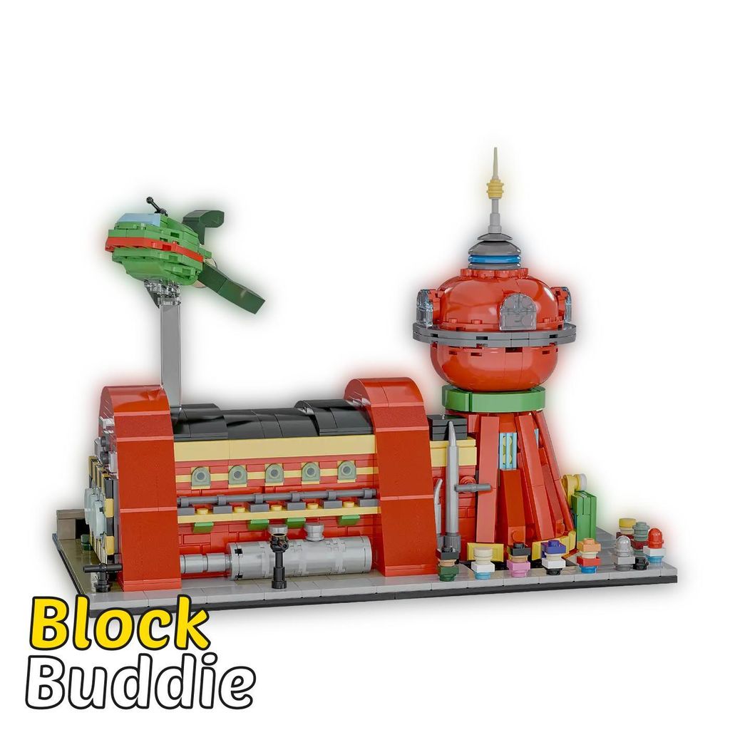 Klemmbausteine Set Futurama Planet Express Hauptquartier MOC Baukasten 1138 Teile