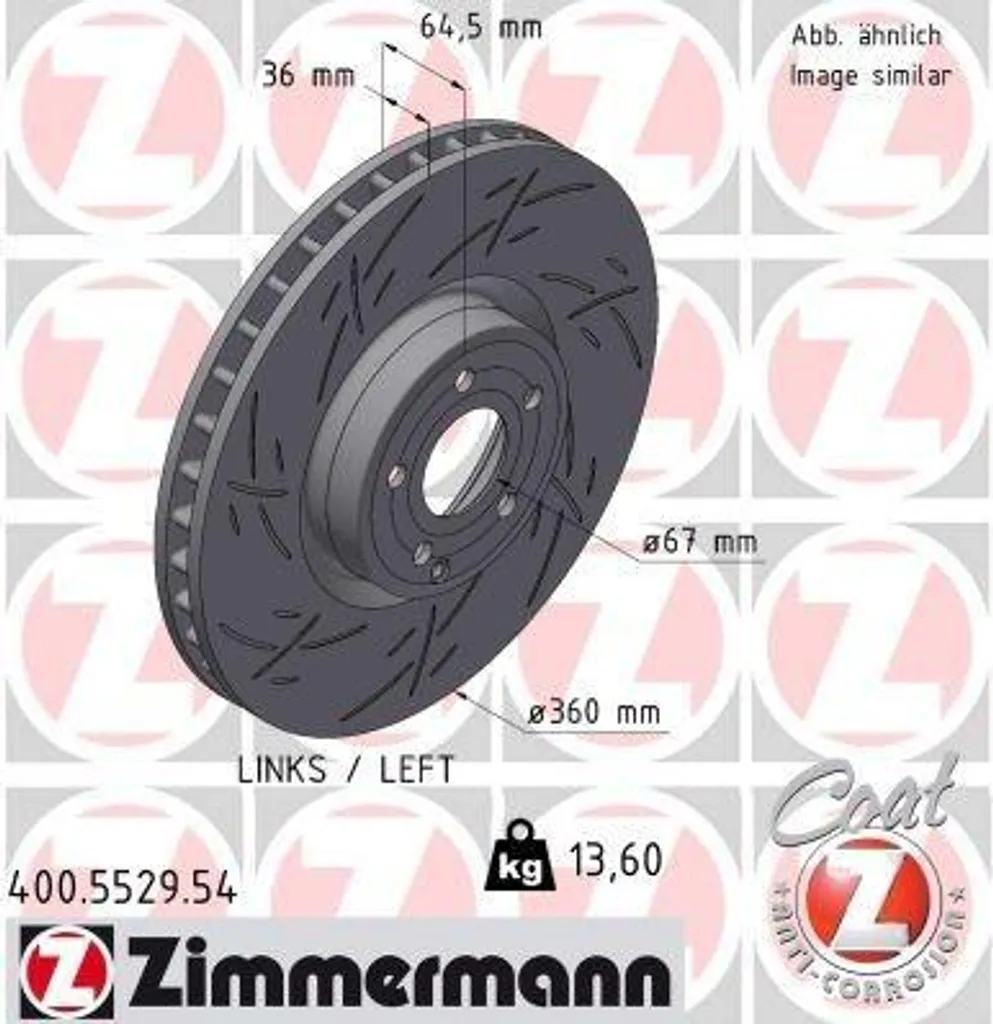 Éliminez les vibrations : Disque de frein Zimmermann Mercedes SL 360mm