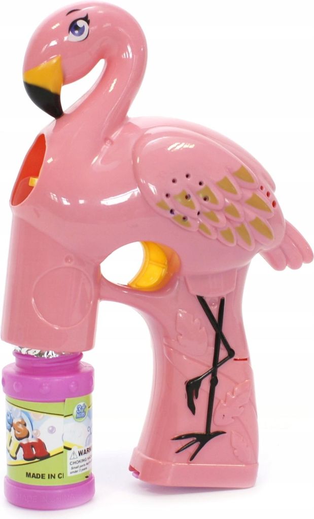 Seifenblasenpistole Flamingo Automat mit Licht & 2x Produktbild 