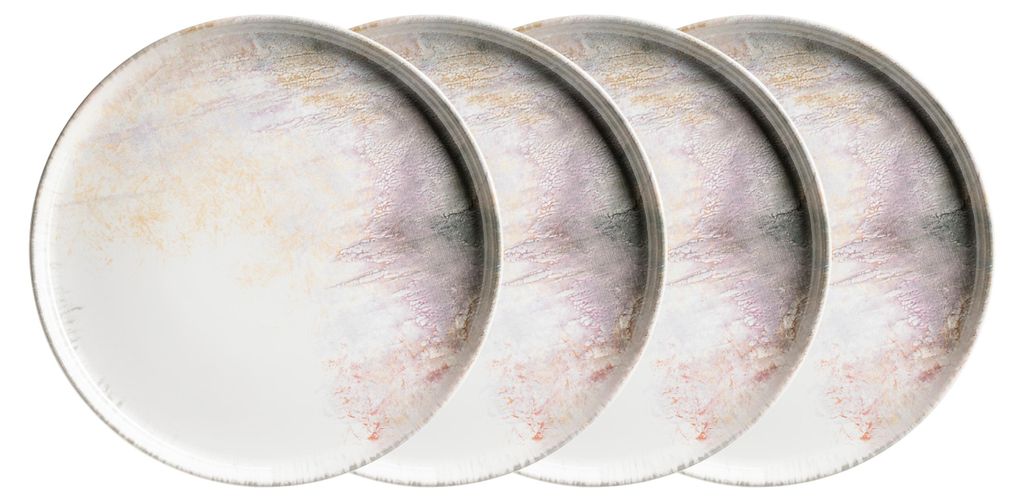 Dessertteller-Set, Steinzeug Dessertteller-Set, Steinzeug Aquarellia Mäser