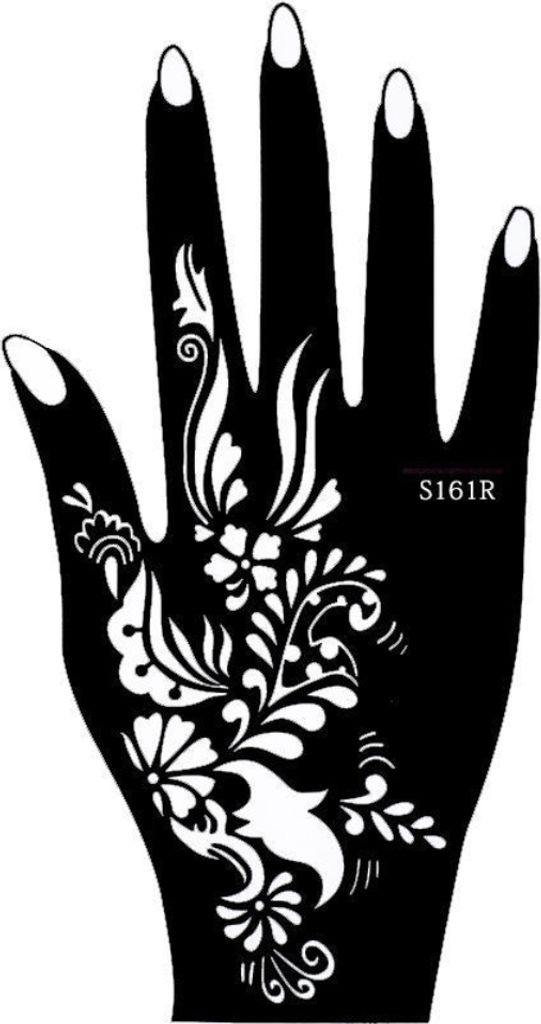Henna Tattoo Schablone für die Rechte Hand