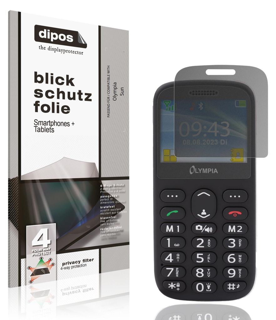Blickschutzfolie für Olympia Sun matt Schutzfolie Folie Display Schutz dipos