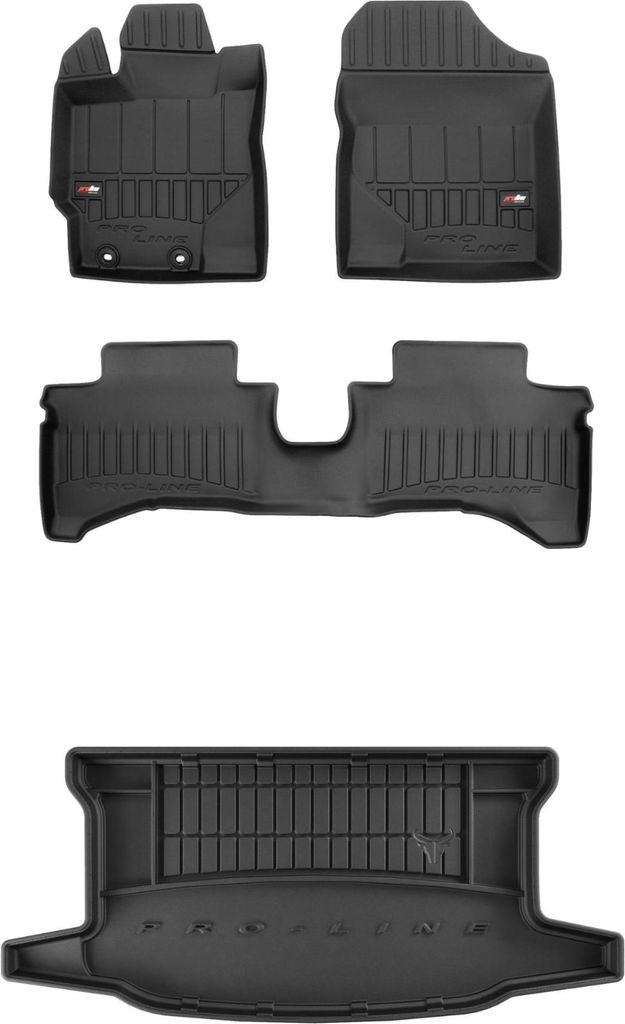 FROGUM Gummimatten Auto Fußmatten + Kofferraummatte für Toyota Yaris III 2011-20
