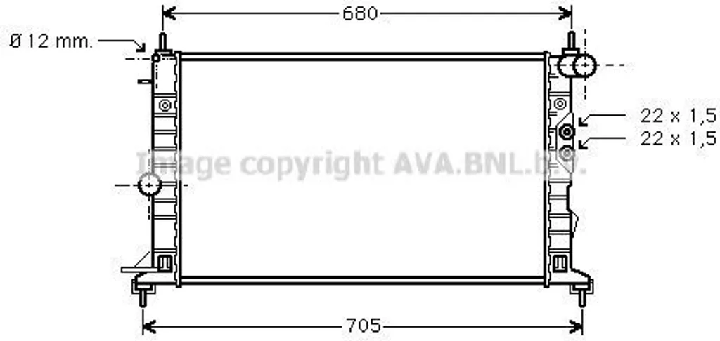 Radiateur de remplacement pour Opel Vectra B J96 - Solution OE 1300176