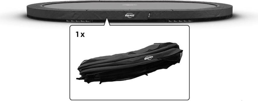 BERG Ersatzteil Schutzrand 520 cm oval grau - Grand Elite InGround Federabdeckung für Trampolin