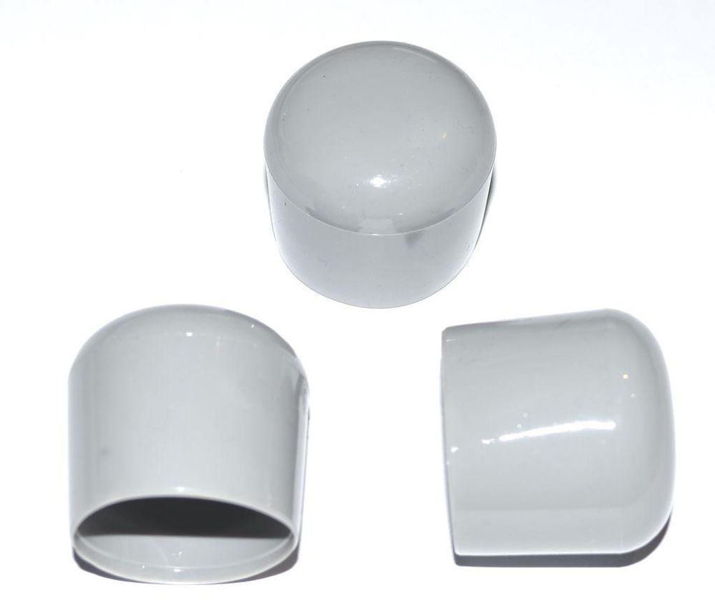 25 Stück - Kappe für Rundrohr D=20 mm L= 20 mm grau PVC Produktbild 