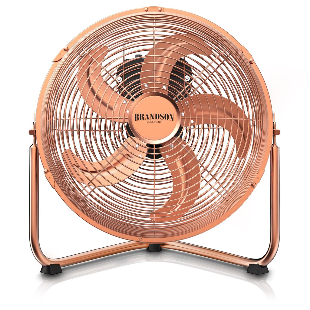 A copper-colored fan on a white background.