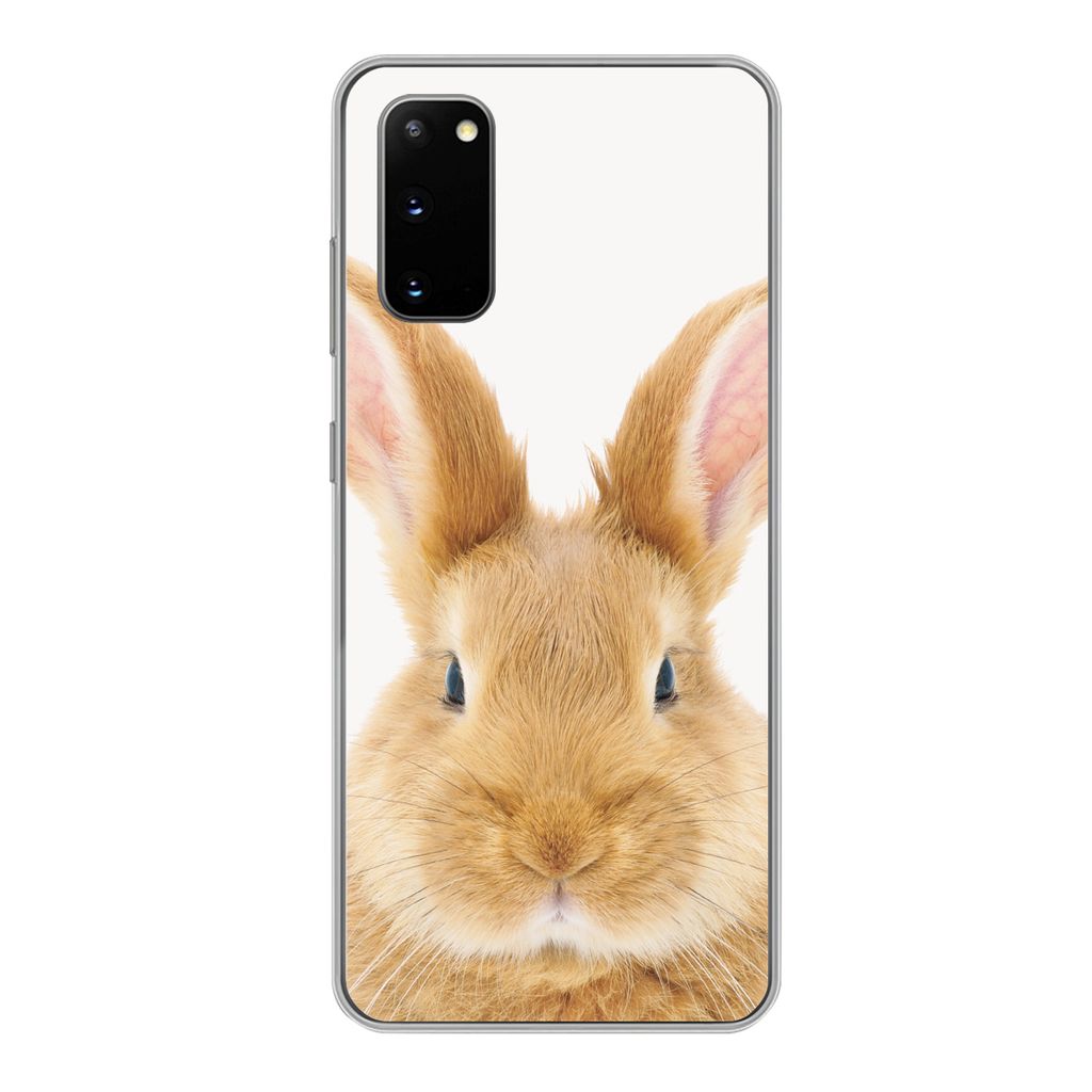MuchoWow Handyhülle Schutzhülle Hülle für Samsung Galaxy S20 Kinder - Kaninchen - Kind - Mädchen - Jungen Silikon Softcase Handy Hülle - Bild