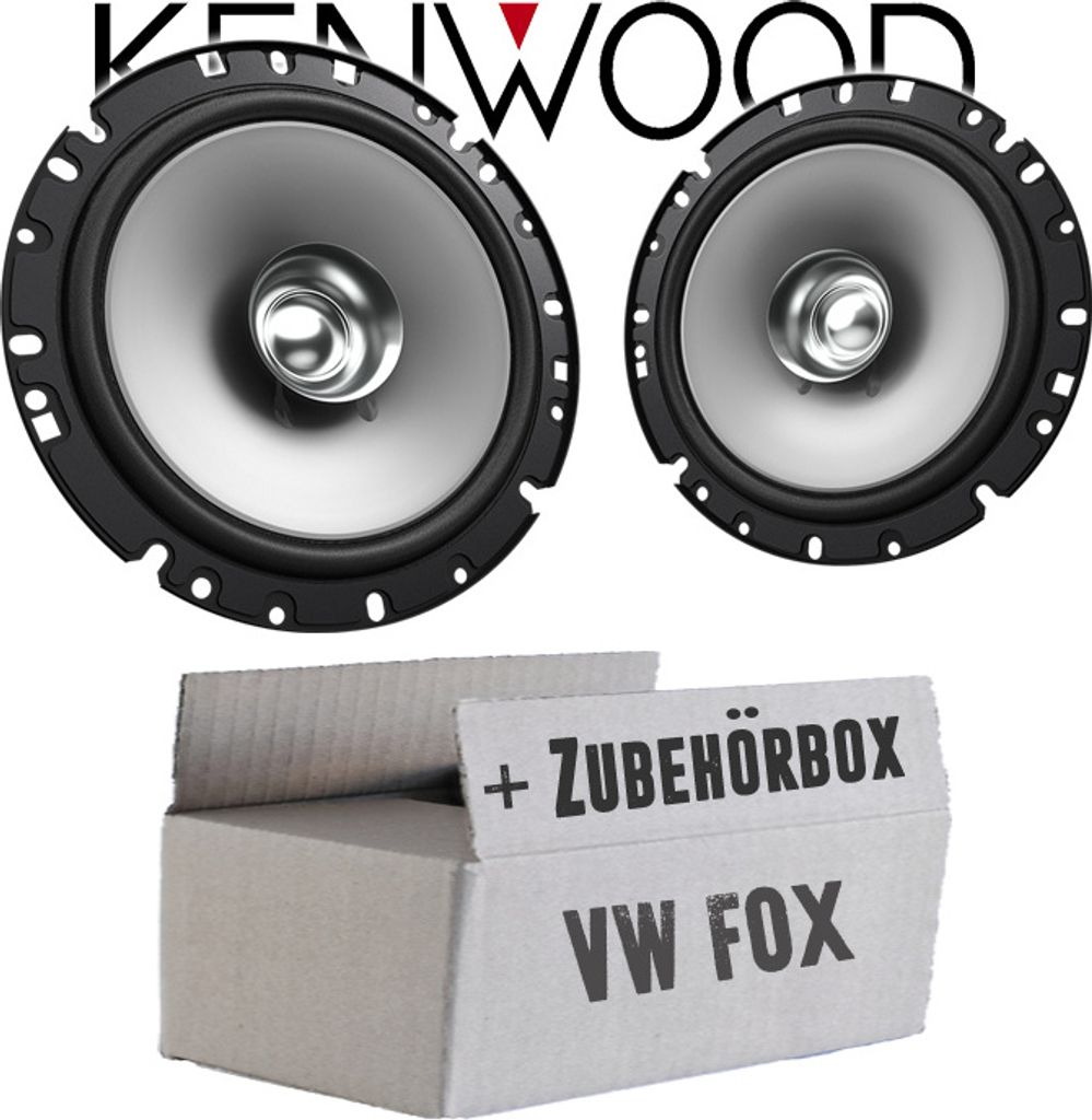 Lautsprecher Boxen Kenwood KFC-S1756 - 16,5cm Koax Auto Einbauzubehör - Einbauset passend für VW Fox Front - justSOUND