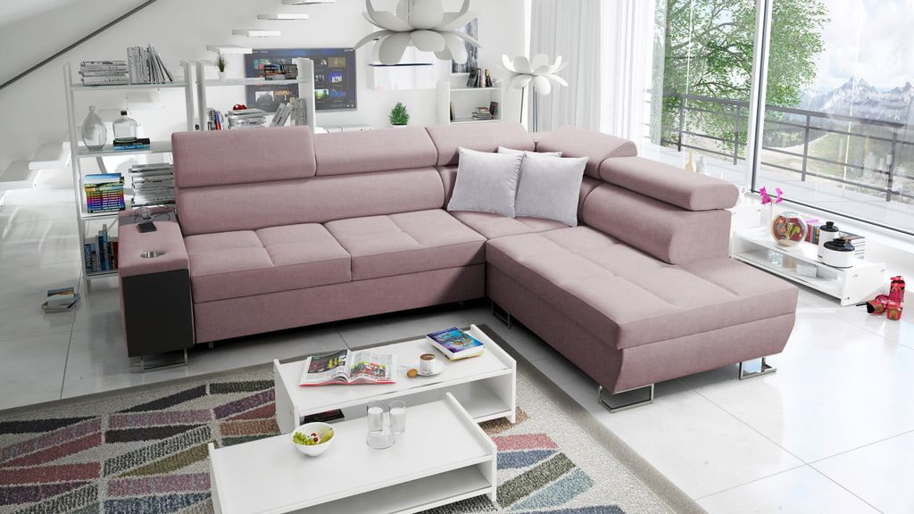 Kaiser Möbel Multifunktionaler Eckschrank MORENA VII, Sawana Rosa Rechts